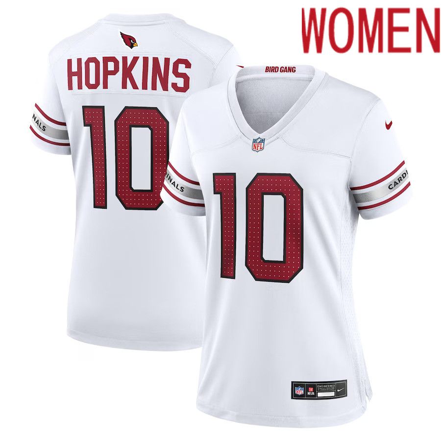 Women Arizona Cardinals #10 DeAndre Hopkins Nike White Game Player NFL Jersey->customized nfl jersey->Custom Jersey